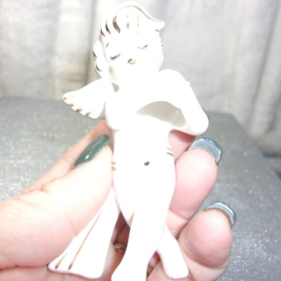 HXS-49 VINTAGE 1957 HOLT HOWARD CERAMIC ANGEL FIGURE CANDLE CLIMBER - Picture 7 of 11